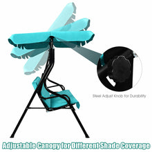 Load image into Gallery viewer, Gymax Blue Outdoor Swing Canopy Patio Swing Chair 3-Person Canopy Hammock
