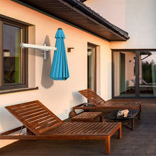 Load image into Gallery viewer, Gymax 8FT Patio Wall Mounted Cantilever Umbrella Parsol w/ Adjustable Pole Turquoise
