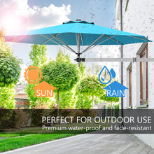 Load image into Gallery viewer, Gymax 8FT Patio Wall Mounted Cantilever Umbrella Parsol w/ Adjustable Pole Turquoise
