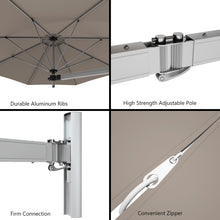 Load image into Gallery viewer, Gymax 8FT Patio Wall Mounted Cantilever Umbrella Parsol w/ Adjustable Pole Tan
