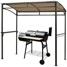 Load image into Gallery viewer, Gymax 7&#39;x4.5&#39; Grill Gazebo Outdoor Patio Garden BBQ Canopy Shelter Storage Hook Brown
