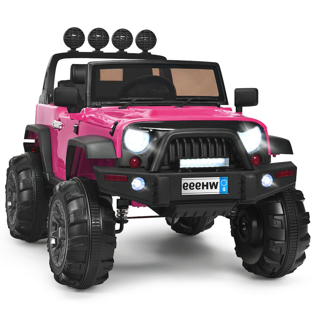 Gymax Electric Kids Ride On 12V Truck Car w/ MP3 Remote Control Pink