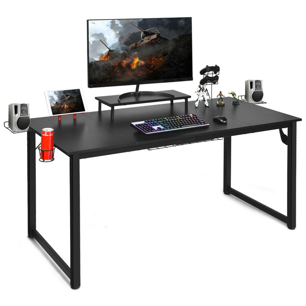 Gymax 63'' Gaming Desk w/ Monitor Shelf Tablet Board&Storage for Controller Speaker