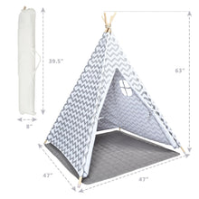 Load image into Gallery viewer, Gymax 5.2&#39; Portable Kids&#39; Play Tent Indian Teepee Playhouse Sleeping Dome w/ Cushion
