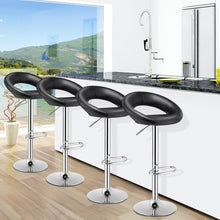 Load image into Gallery viewer, Gymax Set of 4 Adjustable Bar Stools Swivel Pub Chairs Barstools PU Leather Black
