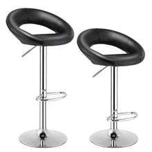 Load image into Gallery viewer, Gymax Set of 4 Adjustable Bar Stools Swivel Pub Chairs Barstools PU Leather Black
