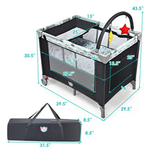 Load image into Gallery viewer, Gymax Portable Baby Playard Playpen Nursery Center w/ Changing Station &amp; Mattress
