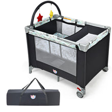 Load image into Gallery viewer, Gymax Portable Baby Playard Playpen Nursery Center w/ Changing Station &amp; Mattress
