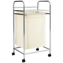 Load image into Gallery viewer, Gymax Laundry Cart Laundry Hamper Basket Cart w/Rolling Wheels Shelf &amp; Removable Bag
