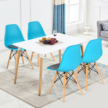 Load image into Gallery viewer, Gymax 4PCS Dining Chair Mid Century Modern DSW Chair Furniture W/ Linen Cushion Blue
