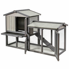 Load image into Gallery viewer, Gymax 58&#39;&#39; Wooden Rabbit Hutch Large Chicken Coop Weatherproof Indoor Outdoor Use Gray
