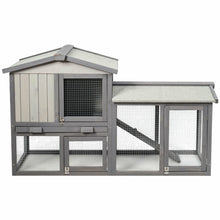 Load image into Gallery viewer, Gymax 58&#39;&#39; Wooden Rabbit Hutch Large Chicken Coop Weatherproof Indoor Outdoor Use Gray
