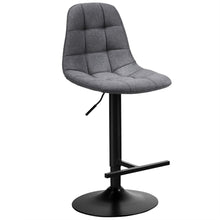 Load image into Gallery viewer, Gymax Set of 2 Adjustable Bar Stools Swivel Counter Height Linen Chairs with Back Gray
