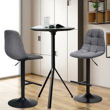 Load image into Gallery viewer, Gymax Set of 4 Adjustable Bar Stools Swivel Counter Height Linen Chairs with Back Gray
