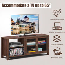 Load image into Gallery viewer, Gymax TV Stand Entertainment Center for TV&#39;s up to 65&#39;&#39; w/ 2 Metal Mesh Doors Walnut
