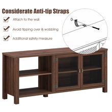 Load image into Gallery viewer, Gymax TV Stand Entertainment Center for TV&#39;s up to 65&#39;&#39; w/ 2 Metal Mesh Doors Walnut
