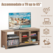 Load image into Gallery viewer, Gymax TV Stand Entertainment Center for TV&#39;s up to 65&#39;&#39; w/ 2 Metal Mesh Doors Natural
