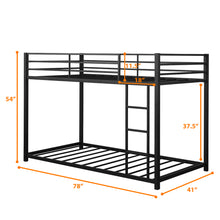 Load image into Gallery viewer, Gymax Twin Over Twin Bunk Bed Metal Platform Bed Frame W/ Guard Rails &amp; Side Ladder
