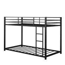 Load image into Gallery viewer, Gymax Twin Over Twin Bunk Bed Metal Platform Bed Frame W/ Guard Rails &amp; Side Ladder
