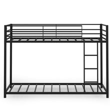 Load image into Gallery viewer, Gymax Twin Over Twin Bunk Bed Metal Platform Bed Frame W/ Guard Rails &amp; Side Ladder
