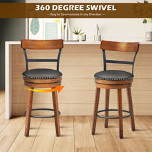 Load image into Gallery viewer, Gymax 25.5&#39;&#39; BarStool Swivel Counter Height kitchen Dining Bar Chair w/Rubber Wood Legs
