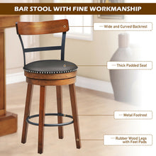 Load image into Gallery viewer, Gymax 25.5&#39;&#39; BarStool Swivel Counter Height kitchen Dining Bar Chair w/Rubber Wood Legs
