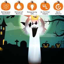 Load image into Gallery viewer, Gymax 6FT Halloween Inflatable Blow Up Ghost w/ Pumpkin LED Lights Yard Decoration
