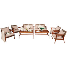 Load image into Gallery viewer, Gymax 8PCS Outdoor Furniture Set Patio Conversation Set  w/ Wood Frame Cushion
