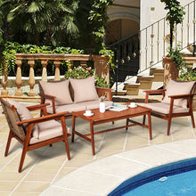 Load image into Gallery viewer, Gymax 8PCS Outdoor Furniture Set Patio Conversation Set  w/ Wood Frame Cushion
