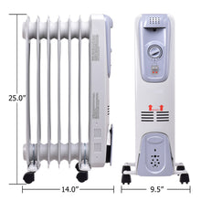 Load image into Gallery viewer, Gymax 1500W Oil Filled Space Heater Radiator w/ Adjustable Thermostat Home Office
