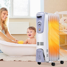 Load image into Gallery viewer, Gymax 1500W Oil Filled Space Heater Radiator w/ Adjustable Thermostat Home Office
