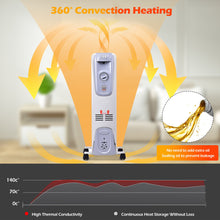 Load image into Gallery viewer, Gymax 1500W Oil Filled Space Heater Radiator w/ Adjustable Thermostat Home Office
