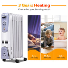 Load image into Gallery viewer, Gymax 1500W Oil Filled Space Heater Radiator w/ Adjustable Thermostat Home Office
