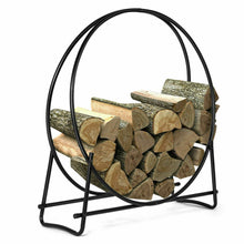 Load image into Gallery viewer, Gymax 40&#39;&#39; Steel Tubular Log Hoop Round Firewood Storage Holder Rack
