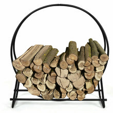 Load image into Gallery viewer, Gymax 40&#39;&#39; Steel Tubular Log Hoop Round Firewood Storage Holder Rack
