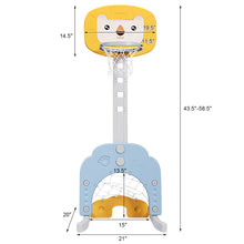 Load image into Gallery viewer, Gymax 3-in-1 Kids Basketball Hoop Set Adjustable Sports Activity Center w/Balls Yellow
