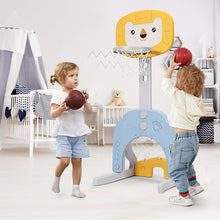 Load image into Gallery viewer, Gymax 3-in-1 Kids Basketball Hoop Set Adjustable Sports Activity Center w/Balls Yellow
