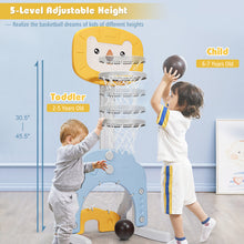 Load image into Gallery viewer, Gymax 3-in-1 Kids Basketball Hoop Set Adjustable Sports Activity Center w/Balls Yellow
