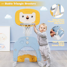 Load image into Gallery viewer, Gymax 3-in-1 Kids Basketball Hoop Set Adjustable Sports Activity Center w/Balls Yellow
