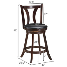 Load image into Gallery viewer, Gymax Set of 2 Swivel Bar stool 24&#39;&#39; Counter Height Leather Padded Dining Kitchen Chair
