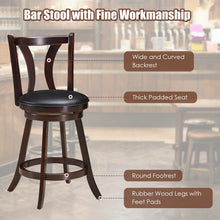 Load image into Gallery viewer, Gymax Set of 2 Swivel Bar stool 24&#39;&#39; Counter Height Leather Padded Dining Kitchen Chair
