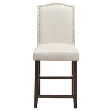 Load image into Gallery viewer, Gymax Set of 2 Fabric Barstools Nail Head Trim Counter Height Dining Side Chairs Beige
