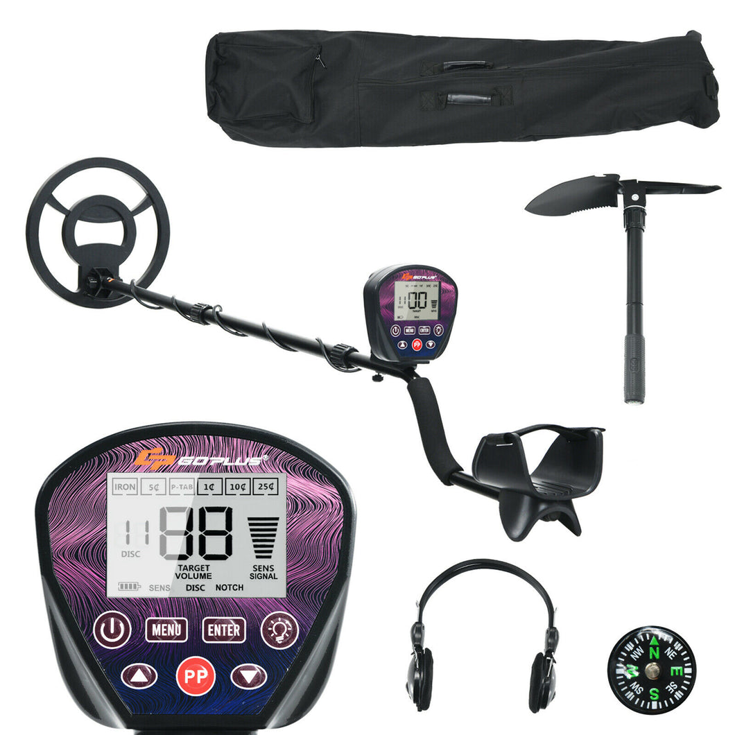 Gymax High Accuracy Metal Detector Adjustable w/ Waterproof Search Coil Headphone Bag