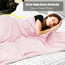 Load image into Gallery viewer, Gymax 15lbs Heavy Weighted Blanket 3 Piece Set w/ Hot &amp; Cold Duvet Covers 60&#39;&#39;x80&#39;&#39; Pink
