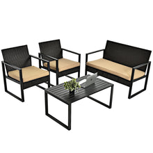 Load image into Gallery viewer, Gymax 8PCS Outdoor Wicker Rattan Furniture Set Patio Conversation Set w/ Cushions
