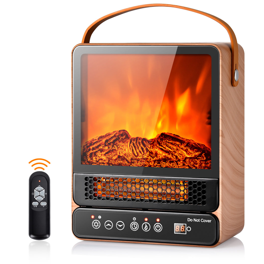 Gymax 1500W Portable Electric Fireplace Heater w/ Remote Control Maple