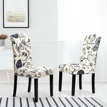 Load image into Gallery viewer, Gymax Set of 2 Tufted Dining Chair Upholstered Nailhead Trim Rubber Wooden Leg
