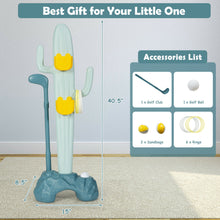 Load image into Gallery viewer, Gymax 3-in-1 Sports Activity Center w/ Golf &amp; Ring-Toss Cactus Toy Stand

