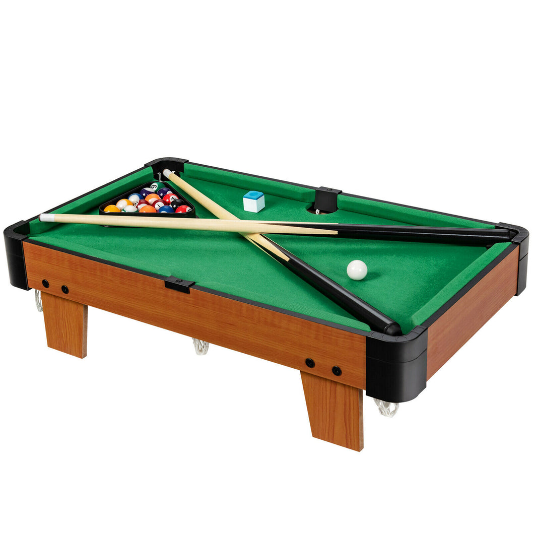 Gymax 24'' Mini Tabletop Pool Table Set Indoor Billiards Table w/Accessories