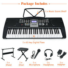 Load image into Gallery viewer, Gymax Sonart 61-Key Electronic Keyboard Piano w/Lighted Keys Stand Bench Headphone
